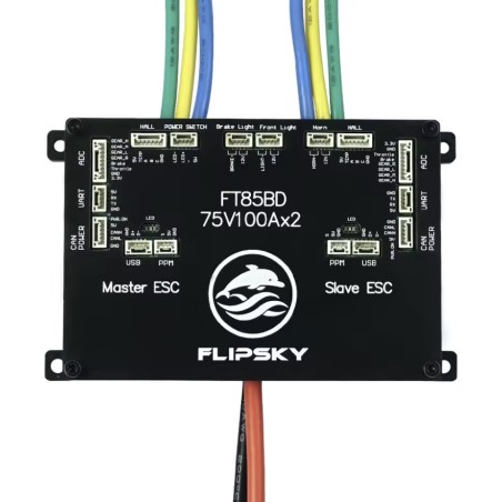 Contrôleur ESC Flipsky FT85bd avec boîtier en aluminium pour skateboard électrique, vélo, scooter ou moto KROXNE - 1  