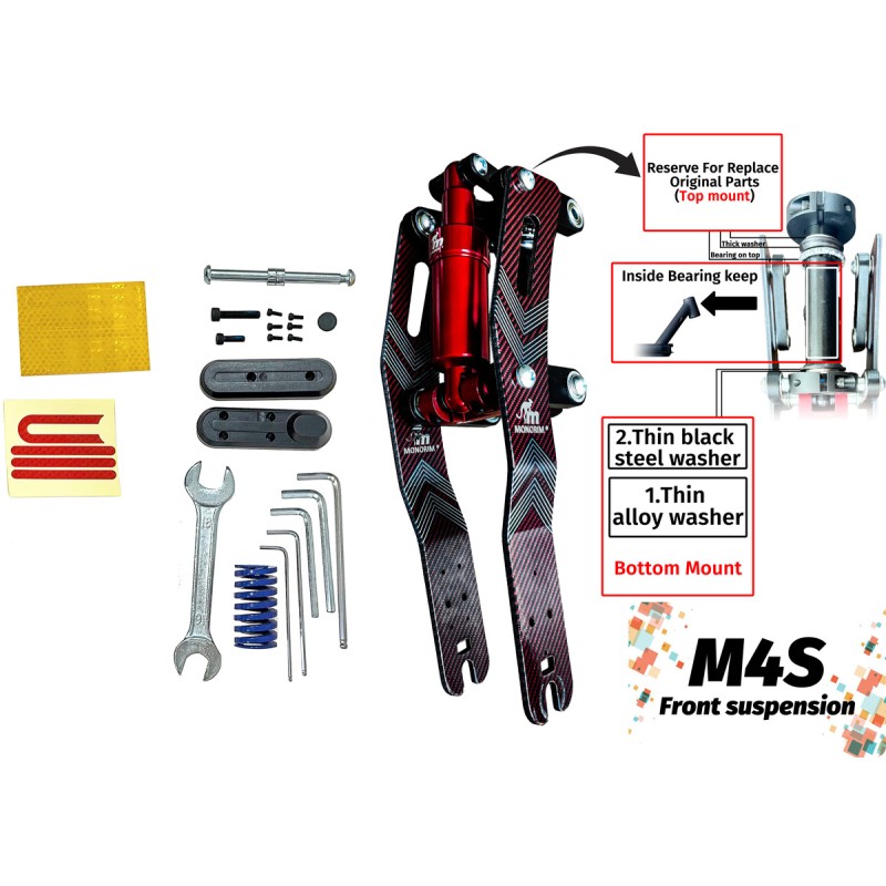 Sospensione anteriore Monorim M4S Xiaomi 4, 4 Pro & Mi 4 Lite – Ricambio & ammortizzatore scooter Monorim - 1  