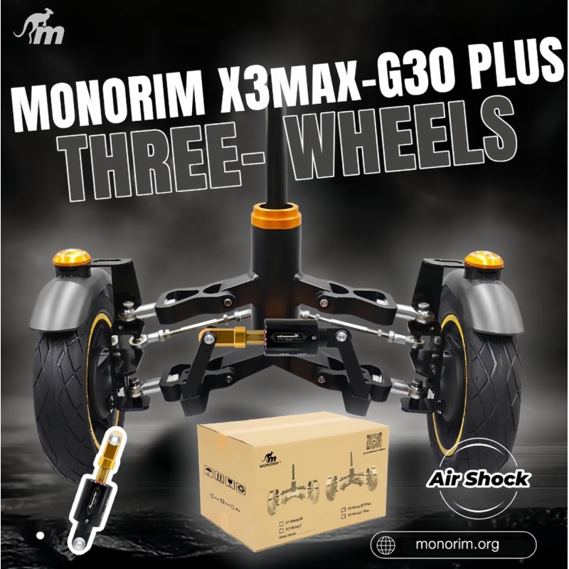 Monorim X3 Max Air Vorderfederung mit Doppelrad für Ninebot Max G30 & ähnliche Scooter – Ersatzteil & Stoßdämpfer Monorim - 7  
