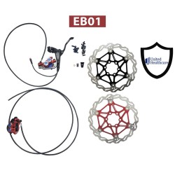 Kit completo de travões hidráulicos Monorim EB01 de 4 pistões - manetes, pinças, cabo e disco de travão Monorim - 6 Kit completo