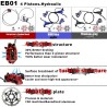 Kompletter Monorim EB01 4-Kolben-Hydraulikbremssatz – Hebel, Bremssättel, Kabel und Bremsscheibe Monorim - 8 Kompletter Monorim 