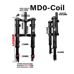 Frontfjaring Monorim MD0 Coil Spring 490mm x 165mm  - 15 
Passform: Monorim MD0 Coil Spring 490mm x 165mm for kompatible front-o