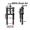 Suspensao dianteira Monorim MD0 Dual Air Version 490mm x 165mm  - 10 
Compatibilidade: indicada para montagens com medida 490mm 