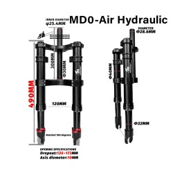 Predné odpruženie Monorim MD0 Air Hydraulic 490mm x 165mm  - 2 
Kompatibilita: pre kompatibilne montaze vidlice Monorim MD0; ove