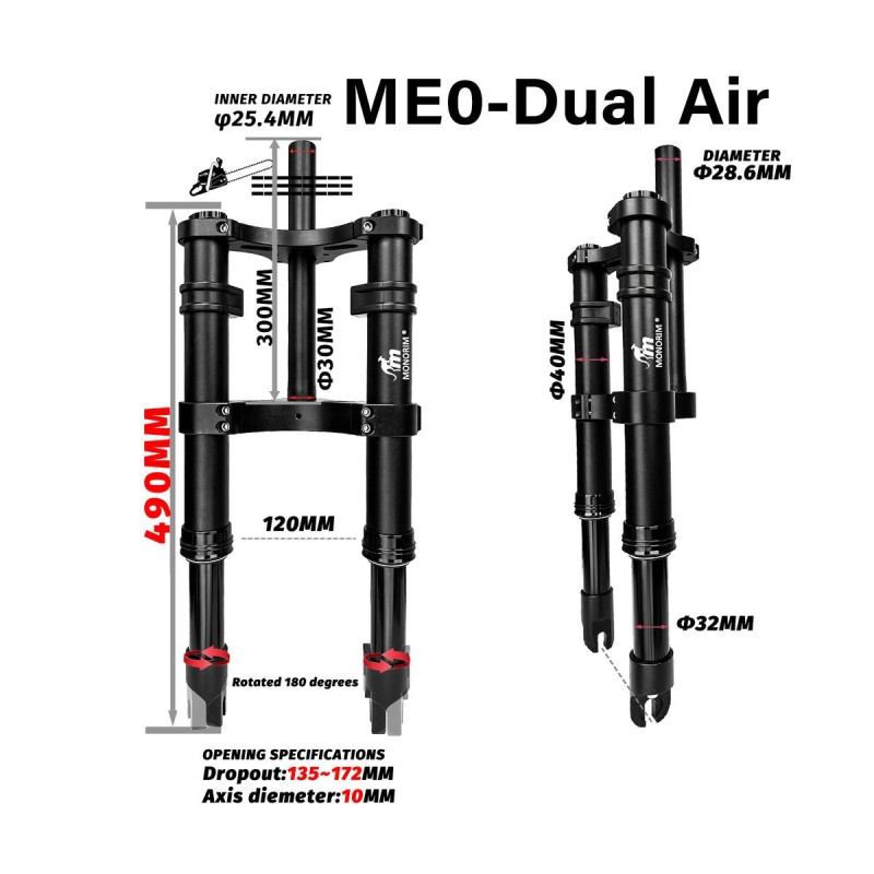 Első felfüggesztés Monorim ME0 Dual Air 565mm x 165mm  - 7 
Alkalmassag: Monorim ME0 Dual Air elso felfuggesztes 565mm x 165mm u