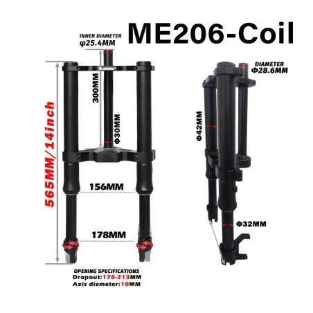 Monorim ME206 Dual Air Front Suspension version 565mm x 206mm  - 1 Compatibility: Monorim ME206 Dual Air front suspension upgrad