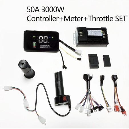 Kit controller motore brushless a onda sinusoidale 48V 84V 50A 3000W con acceleratore e display  - 1 Elenco prodotti

Controller