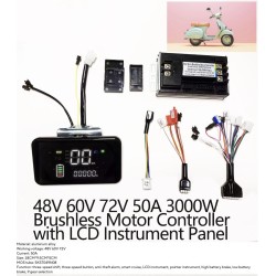 Sinusboelge brushless motorkontroller kit 48V 84V 50A 3000W med gass og display  - 13 Produktliste

50A kontroller + 1 gasshandt