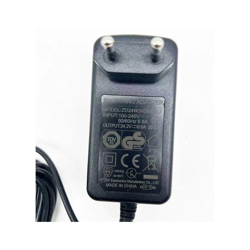 Stofzuiger oplader 34,2V 0,6A (ZD24W342060EU) netadapter  - 1 34,2V 0,6A compatibel: geschikt voor stofzuigers met deze specific
