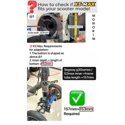 Predne dvojkolesove odpruzenie Monorim X3 Max Air pre Ninebot Max G2: nahradny diel a tlmic Monorim - 6 Kompatibilne s Ninebot M