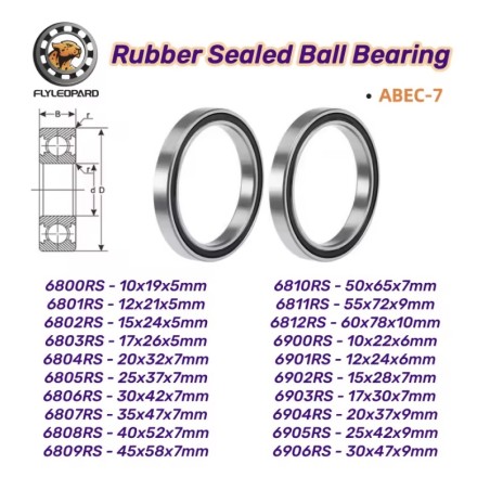 Sealed ball bearing set RS ABEC7 2 pcs 6806RS 6807RS 6808RS 6809RS 6811RS 6812RS 6900RS  - 2 Available in 6806RS, 6807RS, 6808RS