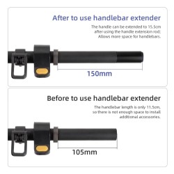 Extensores de aluminio para el manillar de Ninebot Max G30 series o similar  - 6  