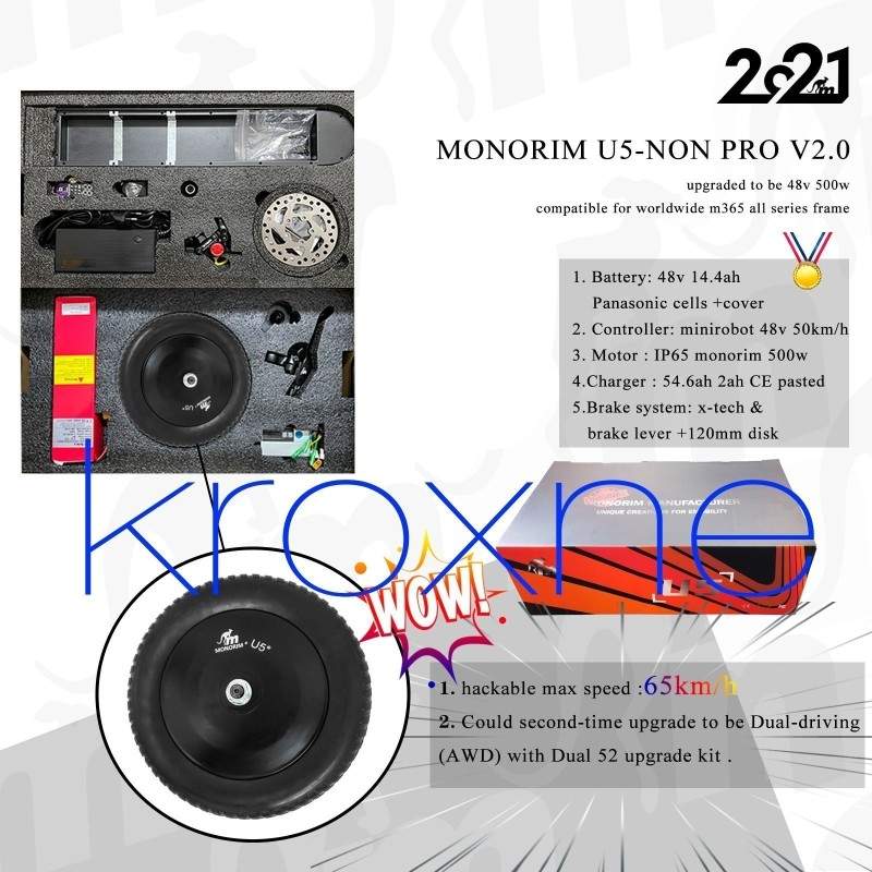 Monorim Pack U5 2.0 dla serii Xiaomi i Ninebot Max - akumulator 48v 14.4ah silnik 500w Monorim - 30 Pack U5 2.0 dla serii skuter