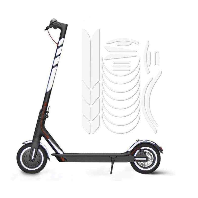 Adesivos reflexivos para os chassis Xiaomi M365, 1S, Pro2, M365 Pro e Essential Xiaomi - 23 Adesivos reflexivos para os chassis 