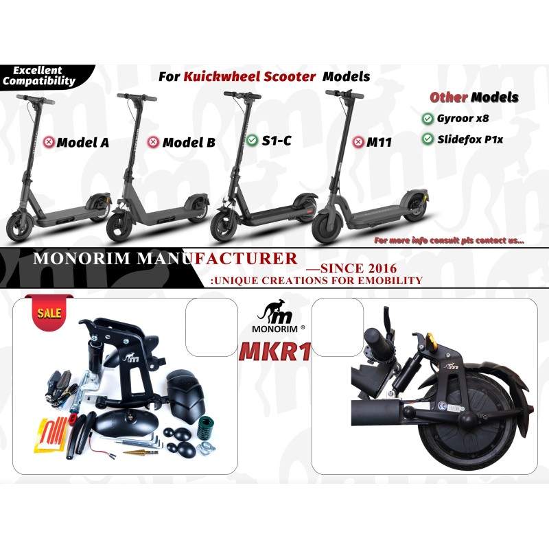 Suspensão traseira Monorim MKR1 para Kuickwheel S1-C ou similar Monorim - 3 Suspensão traseira Monorim MKR1 para Kuickwheel S1-C