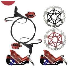 Kompletter Monorim EB01 4-Kolben-Hydraulikbremssatz – Hebel, Bremssättel, Kabel und Bremsscheibe Monorim - 1 Kompletter Monorim 