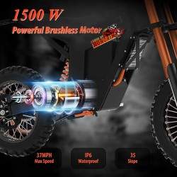 Monorim e-Moto Electric Wish007, 55 km/ch, dvigatel' 1500 Vt, akkumulyator 21 Ach, reguliruyemaya gidravlicheskaya podveska Mono