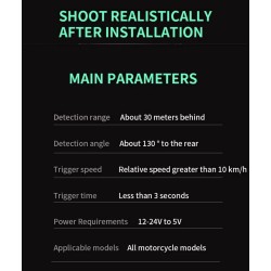 Wodoodporny system wykrywania martwego pola (kąt 130º) dla skutera, roweru lub motocykla KROXNE - 8  