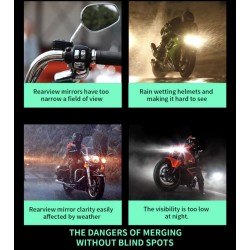 Sistema di rilevamento dell'angolo cieco impermeabile (angolo di 130º) per scooter, bicicletta o moto KROXNE - 11  