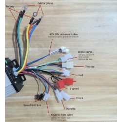 Harjaton moottorisarja (ohjain, moottori, kaasu) mönkijälle, skootterille, polkupyörälle tai moottoripyörälle DIY 48-72v 3000w K