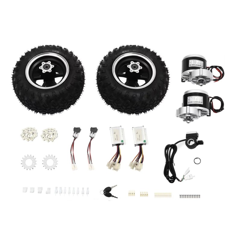 DIY Conversion Kit (2 motors, controller and throttle) - Air Tires - Go Kart, Wheelchair KROXNE - 1  